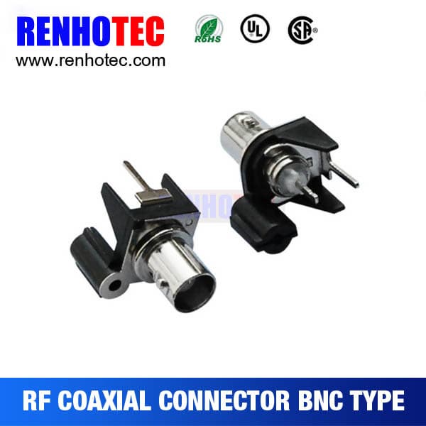 180 Degree BNC Female PCB Mount RF Connectors for Multi Wire